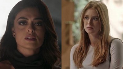 Carolina (Juliana Paes) e Eliza (Marina Ruy Barbosa) de Totalmente Demais (Reproduo - TV Globo) Imagem: Reproduo / Internet